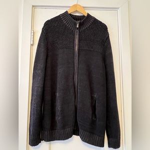 Apt. 9 XXL Dark heather grey and black zip sweater.